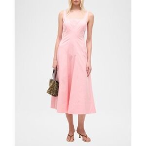 Staud Pink Willow Poplin Midi Dress Size 2 ALTERED